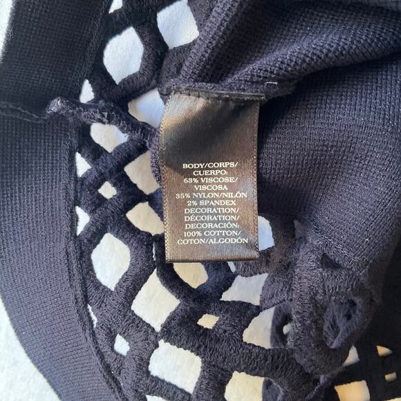 Ann Taylor Women Mini Skirt size M Thick Stretchy A-line Navy Blue - Picture 7 of 8